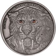 30 000 Francs CFA Smilodon Family, Burkina Faso, 2013 reverse image
