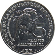 5 Francs Bycanistes bucinator reverse image