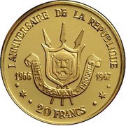 20 Francs First Anniversary of Republic reverse image