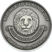5000 Francs Leopard; colorized obverse image