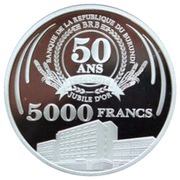 5000 Francs 50th Anniversary of the Central Bank reverse image