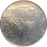 5000 Francs African Lion, Burundi, 2015 reverse image