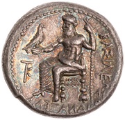 Tetradrachm In the name of Alexander; Pumiathon, Greece (ancient), 325 BC - 320 BC reverse image