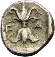 Obol, Greece (ancient), 450 BC reverse image