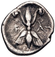 Obol - 97th-100th Olympiad, Greece (ancient), 392 BC - 380 BC reverse image