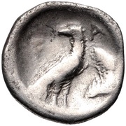 Hemidrachm - 109th-110th Olympiad, Greece (ancient), 344 BC - 340 BC reverse image