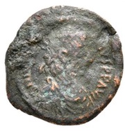 4 Nummi - Justinian I Thessalonica; Type ☩ obverse image