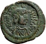 5 Nummi - Anastasius I Dicorus Constantinopolis; no Officina Letter obverse image