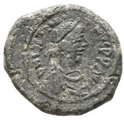5 Nummi - Justinian I Constantinopolis; Type ♰, Large Module obverse image