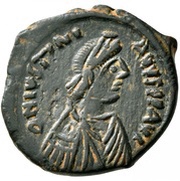 5 Nummi - Justinian I Antioch; Officina Letter obverse image