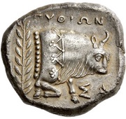 Tetradrachm - Pythion, Greece (ancient), 449 BC - 448 BC reverse image