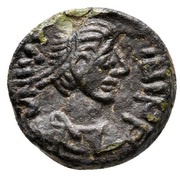 5 Nummi - Justinian I Uncertain Mint; V ✶ obverse image