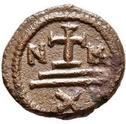 10 Nummi - Mauricius Tiberius Carthage, Byzantine states, 587-588 reverse image