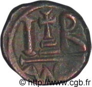 12 Nummi - Heraclius Alexandria, Byzantine states, 613-618 reverse image