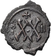 20 Nummi - Phocas and Leontia Antioch, Byzantine states, 602-608 reverse image
