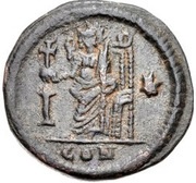 10 Nummi - Anastasius I Dicorus Constantinopolis; Type I ✶, Byzantine states, 498-518 reverse image