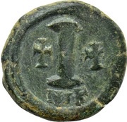10 Nummi - Justinian I Nicomedia; Type ♰ I ♰, Byzantine states, 527-556 reverse image