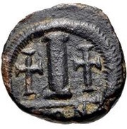 10 Nummi - Justinian I Constantine in Numidia; CON, Byzantine states, 527-565 reverse image