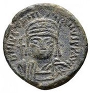 10 Nummi - Justinian I Ravenna; ✶, Bust Facing obverse image