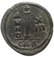 10 Nummi - Justinian I Carthage; CAR, Byzantine states, 539-541 reverse image