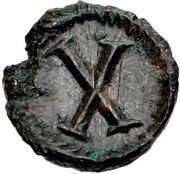 10 Nummi - Justinian I X; Rome, Byzantine states, 539-565 reverse image