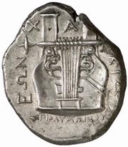 Tetradrachm - Olympichos Olynthos, Greece (ancient), 358 BC - 355 BC reverse image