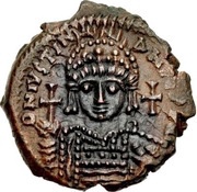 10 Nummi - Justinian I Antioch; 9HЧΠ∕, Bust Facing obverse image