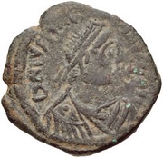 10 Nummi - Justinian I Constantinopolis; Officina Letter obverse image