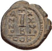 10 Nummi - Justinian I Constantinopolis; Officina Letter, Byzantine states, 550-556 reverse image