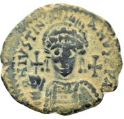 10 Nummi - Justinian I Antioch; τHЧΠ∕, Bust Facing obverse image