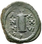 10 Nummi - Justinian I Perugia, Byzantine states, 552-553 reverse image