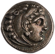 Drachm In the name of Alexander III; Colophon obverse image
