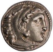 Drachm In the name of Alexander III; Colophon obverse image