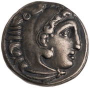 Drachm In the name of Alexander III; Colophon obverse image