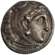 Drachm In the name of Alexander III; Colophon obverse image