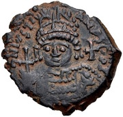 10 Nummi - Justinian I Antioch; τHЄЧP, Bust Facing obverse image