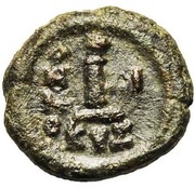 10 Nummi - Justin II Cyzicus, Byzantine states, 565-566 reverse image