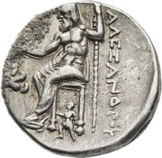 Drachm In the name of Alexander III;Lampsakos, Greece (ancient), 310 BC - 301 BC reverse image