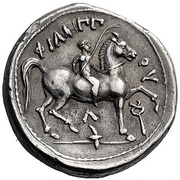 Tetradrachm - Philip II Amphipolis, Greece (ancient), 359 BC - 336 BC reverse image