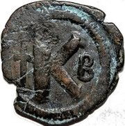 20 Nummi - Justin I Constantinopolis; no stars, Byzantine states, 518-527 reverse image