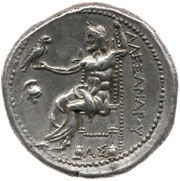 Tetradrachm In the name of Alexander III; Pella, Greece (ancient), 325 BC - 315 BC reverse image