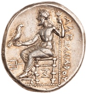 Tetradrachm In the name of Alexander III; Pella, Greece (ancient), 325 BC - 315 BC reverse image