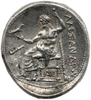 Tetradrachm In the name of Alexander III; Pella, Greece (ancient), 325 BC - 315 BC reverse image