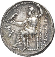 Tetradrachm In the name of Alexander III; Pella, Greece (ancient), 325 BC - 315 BC reverse image
