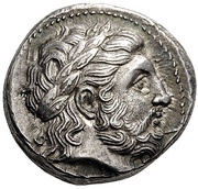 Tetradrachm In the name of Philip II; Pella obverse image