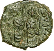 20 Nummi - Justin II and Aelia Sophia Thessalonica; θ+ϲ type obverse image