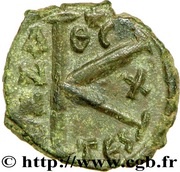 20 Nummi - Justin II and Aelia Sophia Thessalonica; θ+ϲ type, Byzantine states, 568-578 reverse image