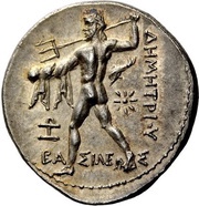 Tetradrachm - Demetrios I Poliorketes Pella, Greece (ancient), 294 BC - 293 BC reverse image