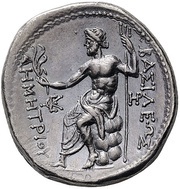 Tetradrachm - Demetrios I Poliorketes Amphipolis, Greece (ancient), 291 BC - 290 BC reverse image