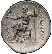 Tetradrachm In the name of Alexander III; Sicyon, Greece (ancient), 225 BC - 215 BC reverse image
